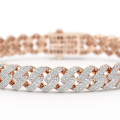 4.66 CT Round Cut Men's Cuban Bracelet