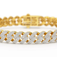 4.66 CT Round Cut Men's Cuban Bracelet
