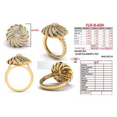 1.48 CT Round Pinwheel Cocktail Ring
