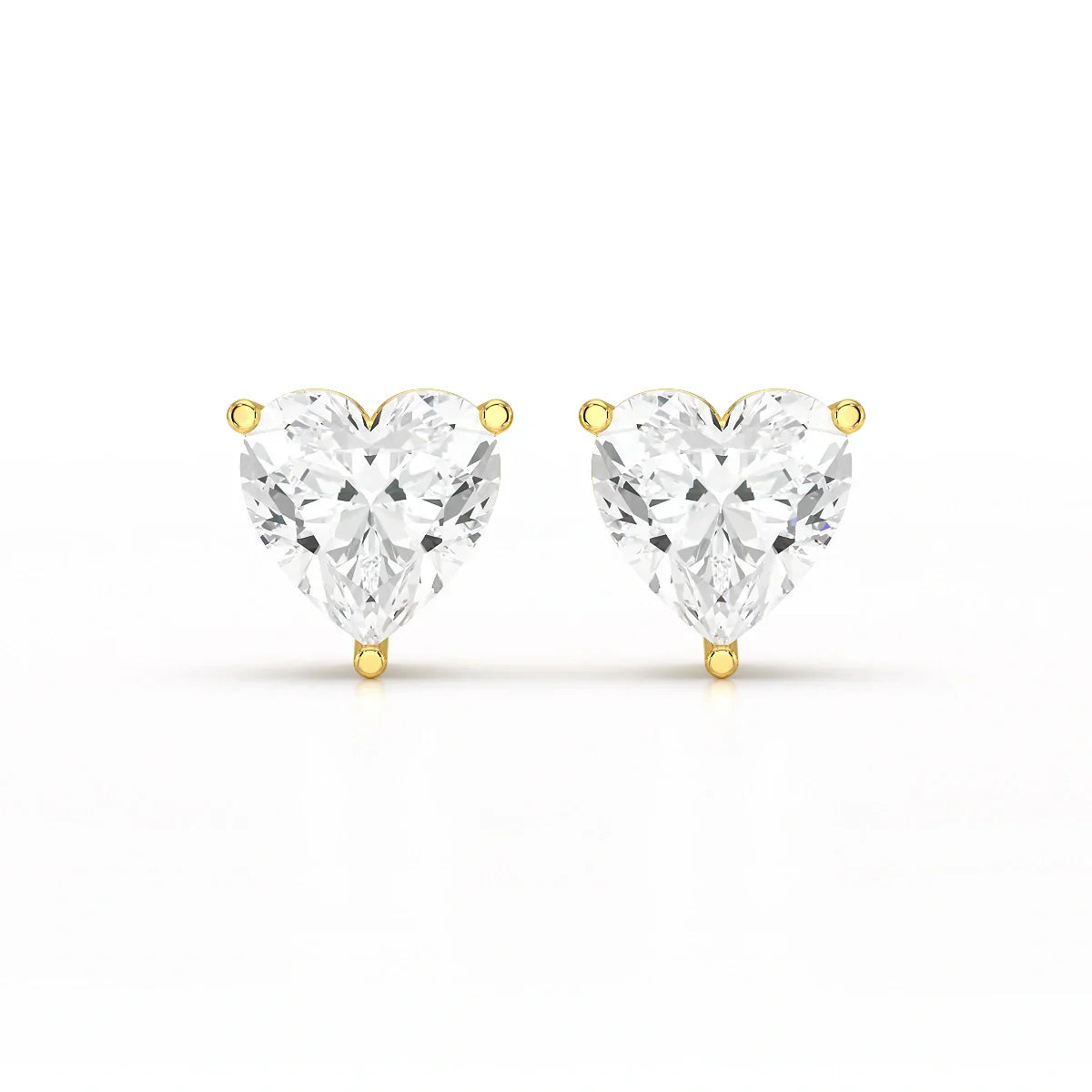 Heart Shape Solitaire Lab Diamond Stud Earrings