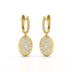 1.70 CT Round Cut Diamond Hoop Earring