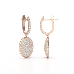 1.70 CT Round Cut Diamond Hoop Earring