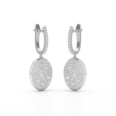 1.70 CT Round Cut Diamond Hoop Earring