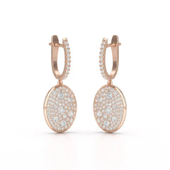 1.70 CT Round Cut Diamond Hoop Earring