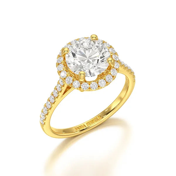 Halo Lab Grown Diamond 2.60 Carat Wedding Ring - Jama Jewels