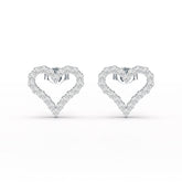 0.56 CT Heart Shaped Lab Diamond Stud Earrings