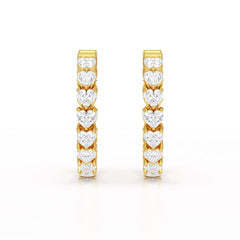Heart Shaped Lab Grown Diamond Hoop Earrings