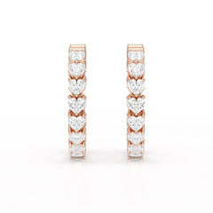 Heart Shaped Lab Grown Diamond Hoop Earrings
