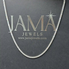 12 CT Round Cut Lab Diamond Tennis Necklace (Ready for Delivery)