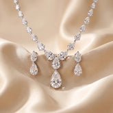 78.50 CT Pear Diamond Necklace & Earrings Set