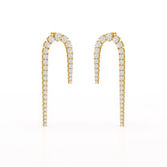 14.26 CT Round Cut Lab Diamond Drop Earrings