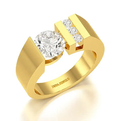 2.2 CT Round Cut Lab Diamond Men's Ring
