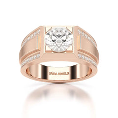 2.42 CT Round Shape Lab Diamond Men's Ring