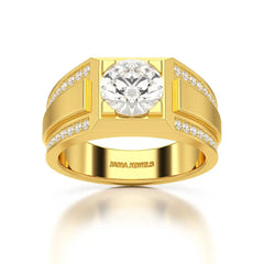 2.42 CT Round Shape Lab Diamond Men's Ring