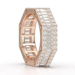 4.45 CT Baguette Cut Lab Diamond Men's Ring