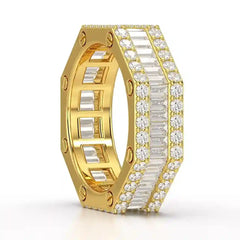 4.45 CT Baguette Cut Lab Diamond Men's Ring
