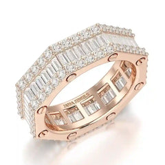 4.45 CT Baguette Cut Lab Diamond Men's Ring