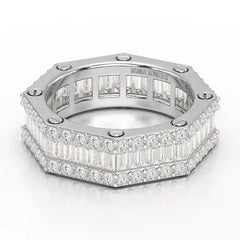 4.45 CT Baguette Cut Lab Diamond Men's Ring
