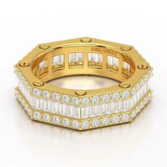 4.45 CT Baguette Cut Lab Diamond Men's Ring