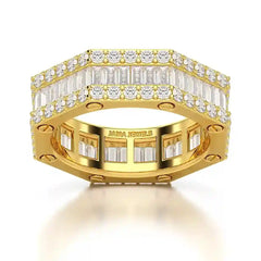 4.45 CT Baguette Cut Lab Diamond Men's Ring