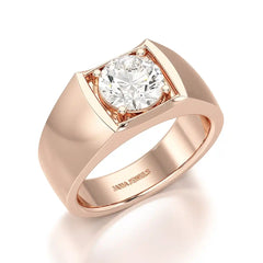 2 CT Round Cut Lab Diamond Men's Ring