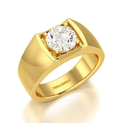 2 CT Round Cut Lab Diamond Men's Ring