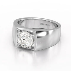 2 CT Round Cut Lab Diamond Men's Ring