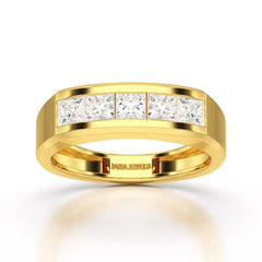1.4 CT Princess Cut Lab Diamond Men's Ring