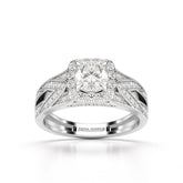 1.55 CT Cushion Cut Layered Halo Lab Diamond Ring