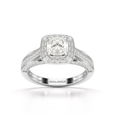 1.53 CT Cushion Cut Halo Lab Diamond Ring