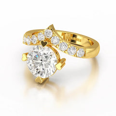 3.02 CT Round Cut Classic Lab Diamond Ring