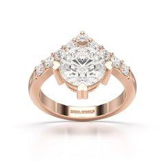 3.02 CT Round Cut Classic Lab Diamond Ring