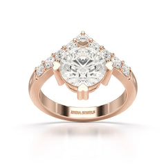 3.02 CT Round Cut Classic Lab Diamond Ring