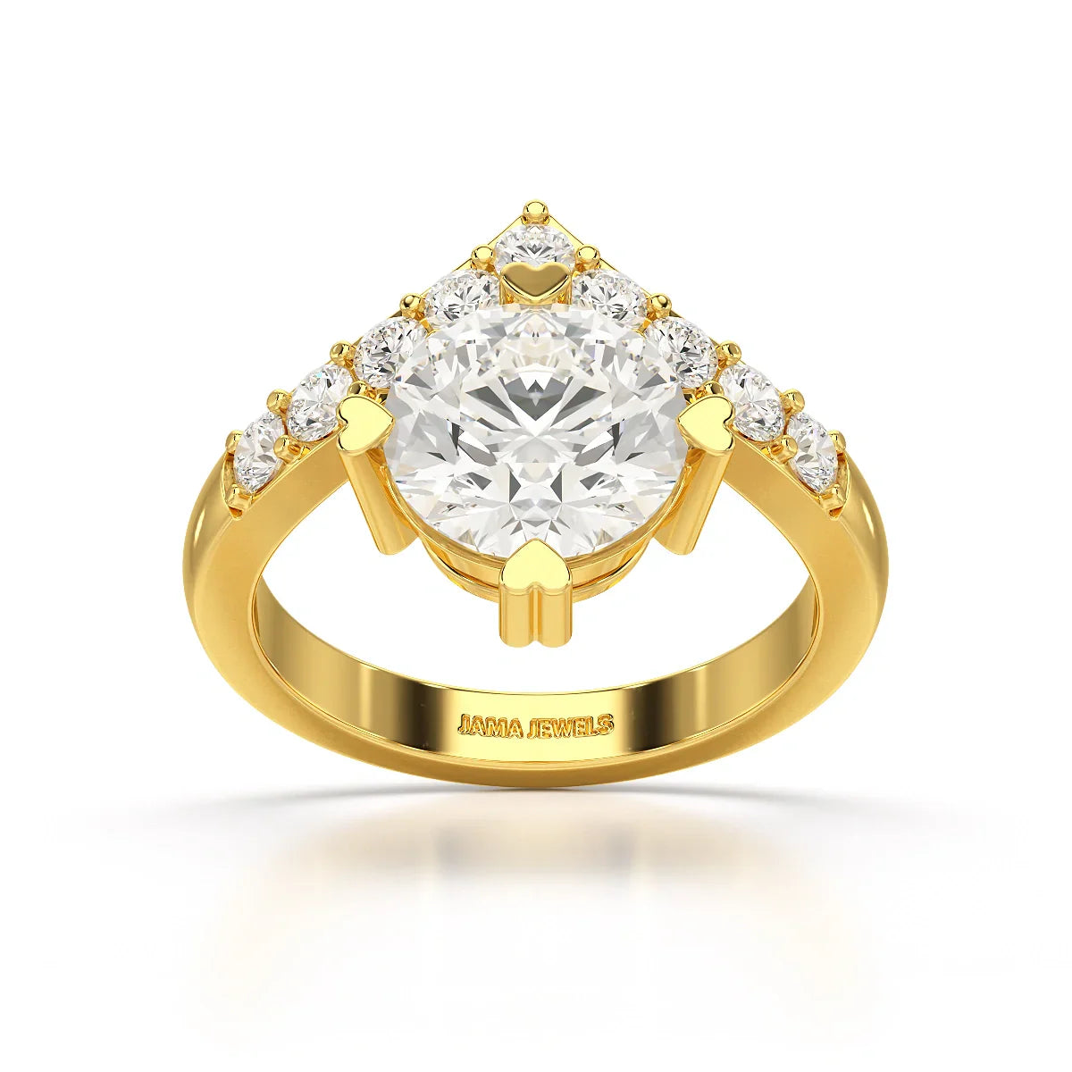 3.02 CT Round Cut Classic Lab Diamond Ring