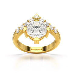 3.02 CT Round Cut Classic Lab Diamond Ring
