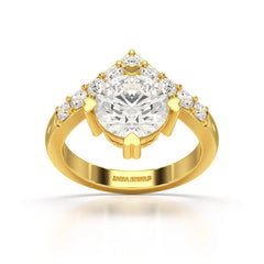 3.02 CT Round Cut Classic Lab Diamond Ring