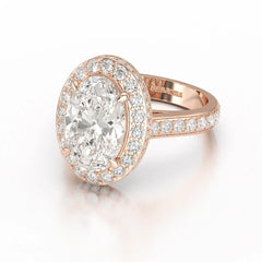 6.47 CT Oval Cut Hidden Halo Lab Diamond Ring