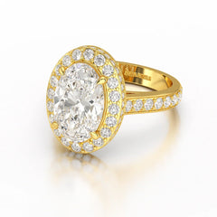 6.47 CT Oval Cut Hidden Halo Lab Diamond Ring