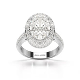 6.47 CT Oval Cut Hidden Halo Lab Diamond Ring