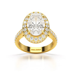 6.47 CT Oval Cut Hidden Halo Lab Diamond Ring