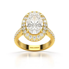 6.47 CT Oval Cut Hidden Halo Lab Diamond Ring