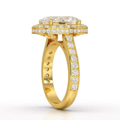 6.47 CT Oval Cut Hidden Halo Lab Diamond Ring