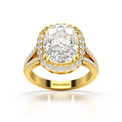 9.77 CT Cushion Cut Halo Lab Diamond Ring