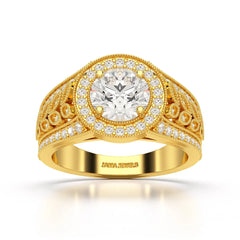 2.03 CT Round Cut Halo Lab Diamond Ring
