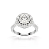 2.42 CT Round Cut Halo Lab Diamond Ring