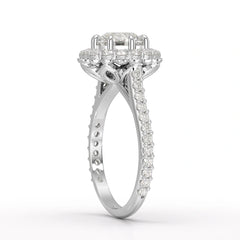 2.42 CT Round Cut Halo Lab Diamond Ring