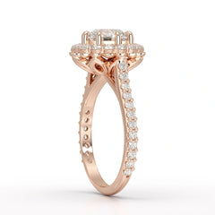 2.42 CT Round Cut Halo Lab Diamond Ring