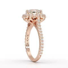 2.42 CT Round Cut Halo Lab Diamond Ring