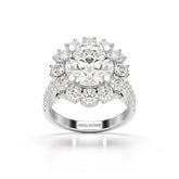 3.61 CT Round Cut Hidden Halo Lab Diamond Ring