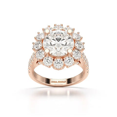 3.61 CT Round Cut Hidden Halo Lab Diamond Ring